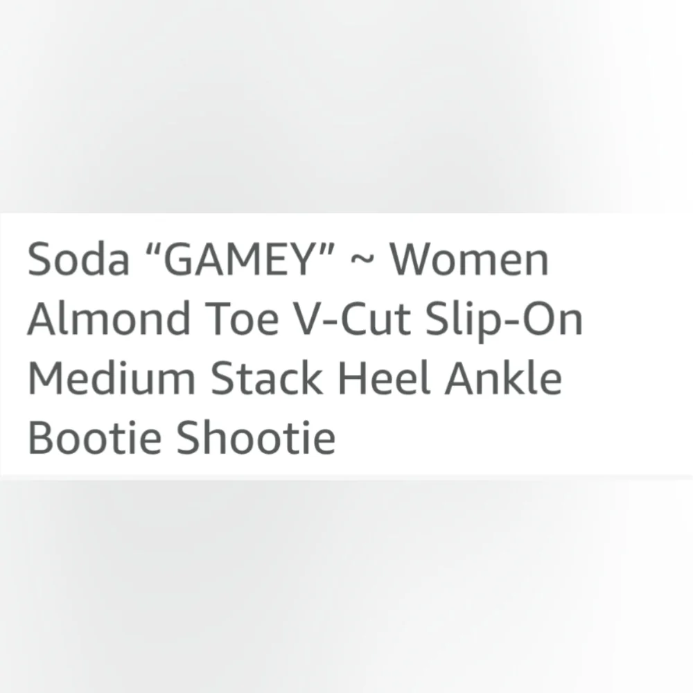 SODA GAMEY Almond Toe, V Cut, Slip On Ankle Booty Shooty Size 10